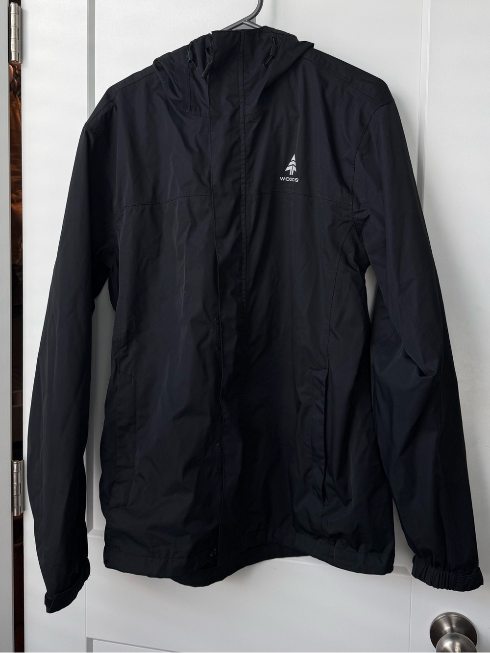 Woods OutTech Force Waterproof Rain Jacket Men’s Medium Black Hooded